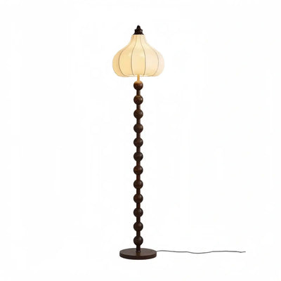 Sandora Mid-Century Floor Lamp -- Wood & Fabric for Living Room