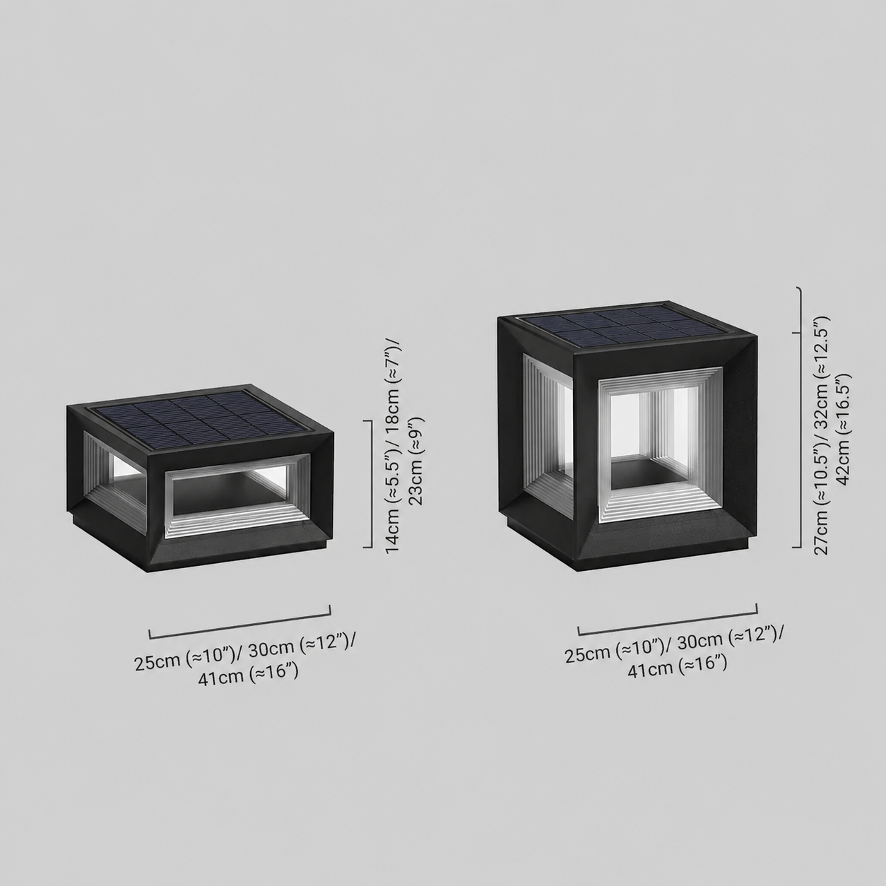 Arcato Moderne LED-Außensäulenleuchten – Schwarzes Metallwürfel-Design
