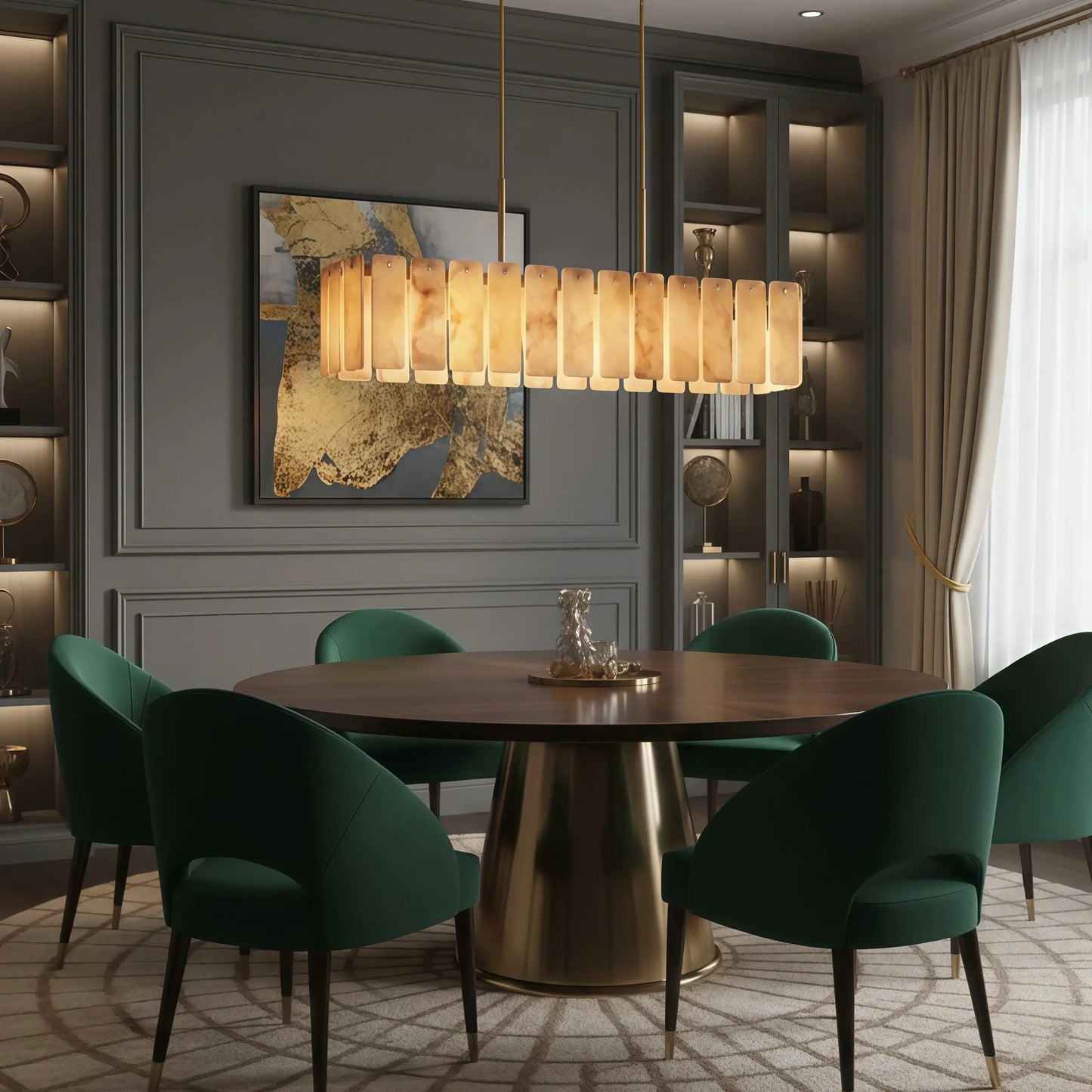Excelis Luxus Alabaster-Kronleuchter 72D" – Für Wohnzimmer/Esszimmer