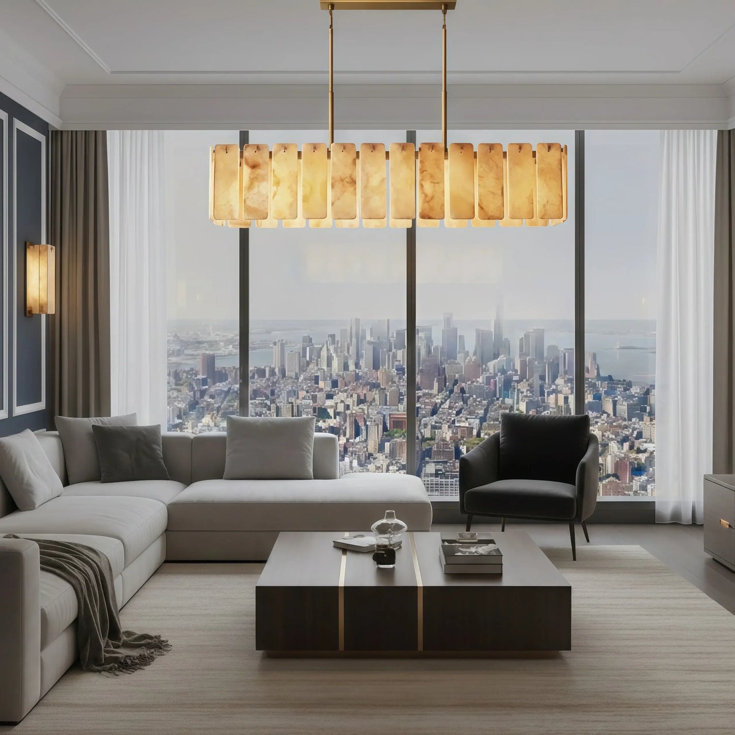 Excelis Luxus Alabaster-Kronleuchter 72D" – Für Wohnzimmer/Esszimmer