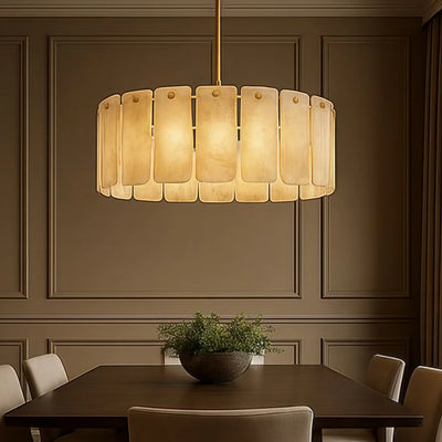 Alabaster Round Chandelier 36D"- For Living room/Dining room