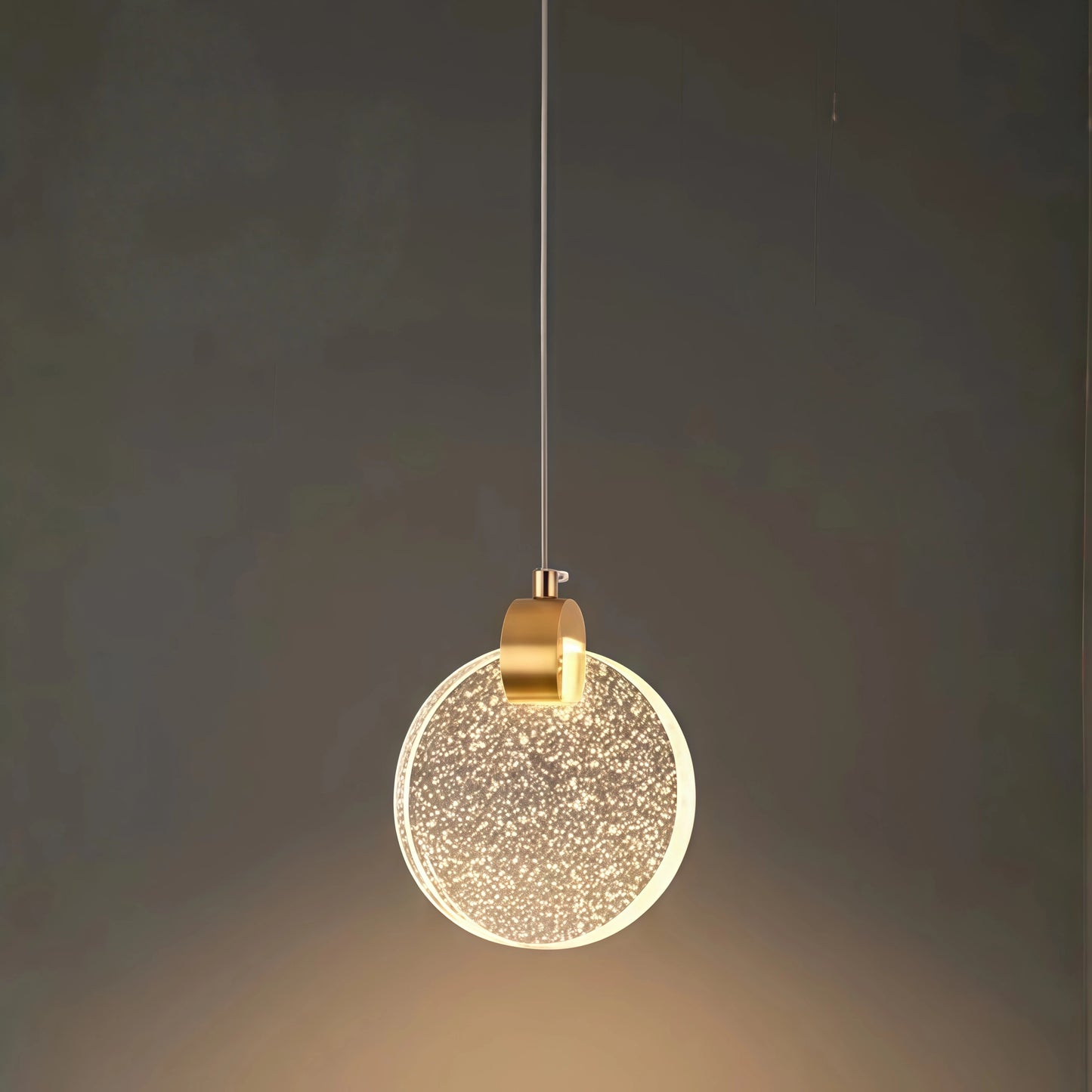 Excelis Art Deco Runde Pendelleuchte Goldmetall/Kristall für Esszimmer