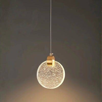 Excelis Art Deco Runde Pendelleuchte Goldmetall/Kristall für Esszimmer