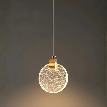 Excelis Art Deco Runde Pendelleuchte Goldmetall/Kristall für Esszimmer