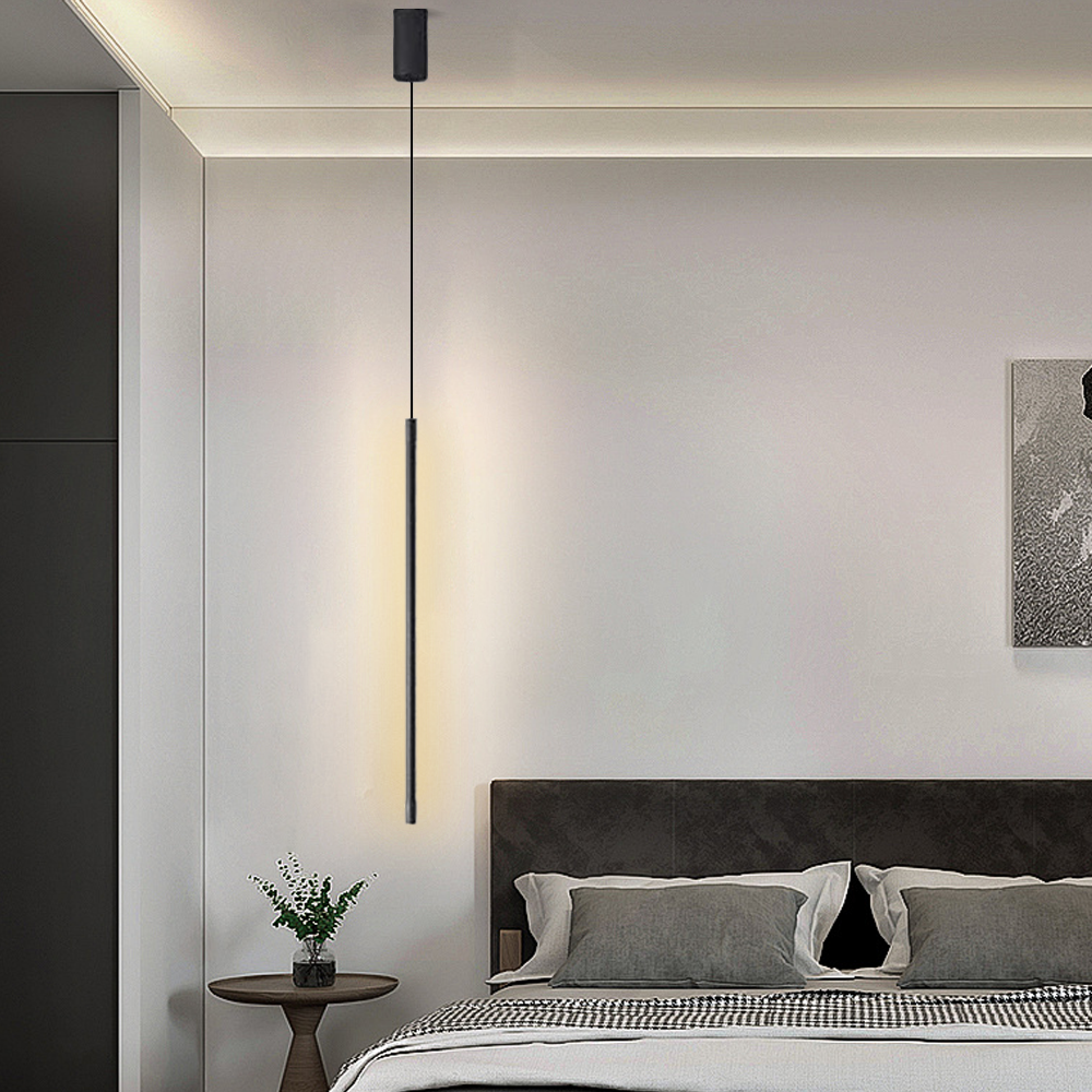 Minimalist Black Pendant Light Linear for Bedroom