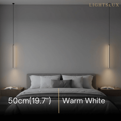 Arcato Minimalist Linear Pendant Light Black Metal Lamp for Bedroom