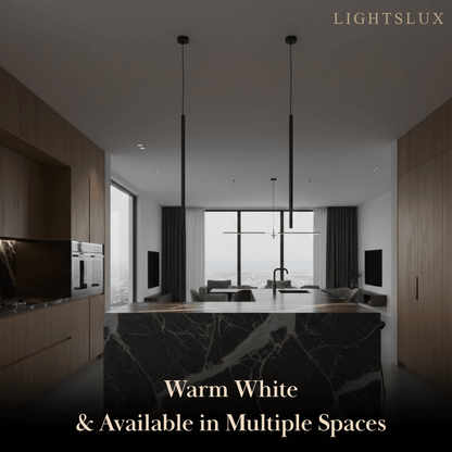 Arcato Minimalist Linear Pendant Light Black Metal Lamp for Bedroom