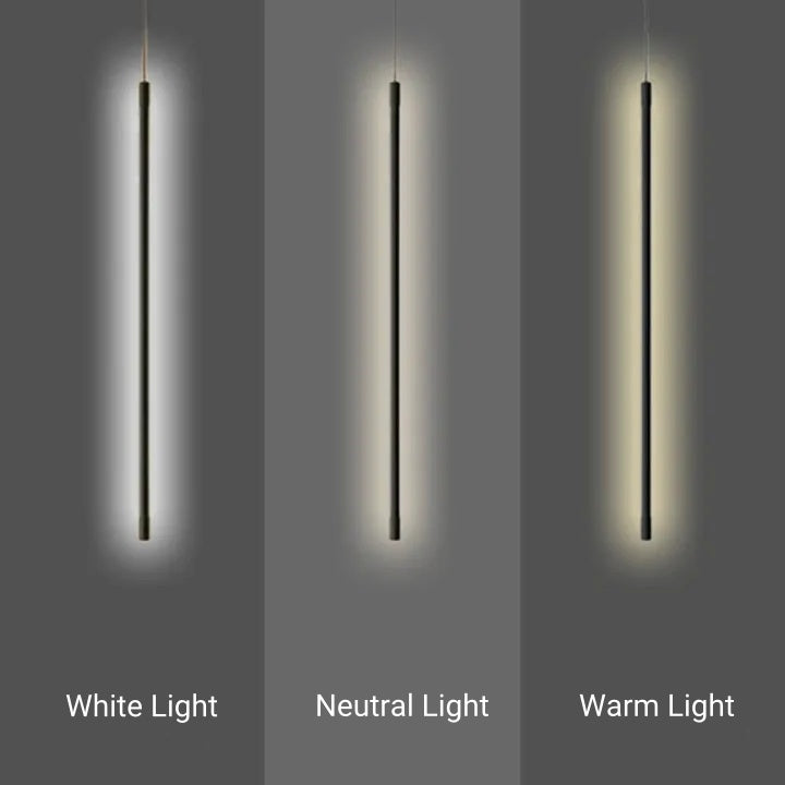 Minimalist Black Pendant Light Linear Colour Temperature