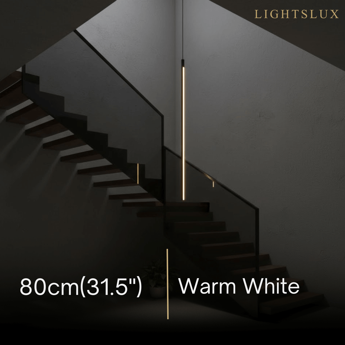 Arcato Minimalist Linear Pendant Light Black Metal Lamp for Bedroom