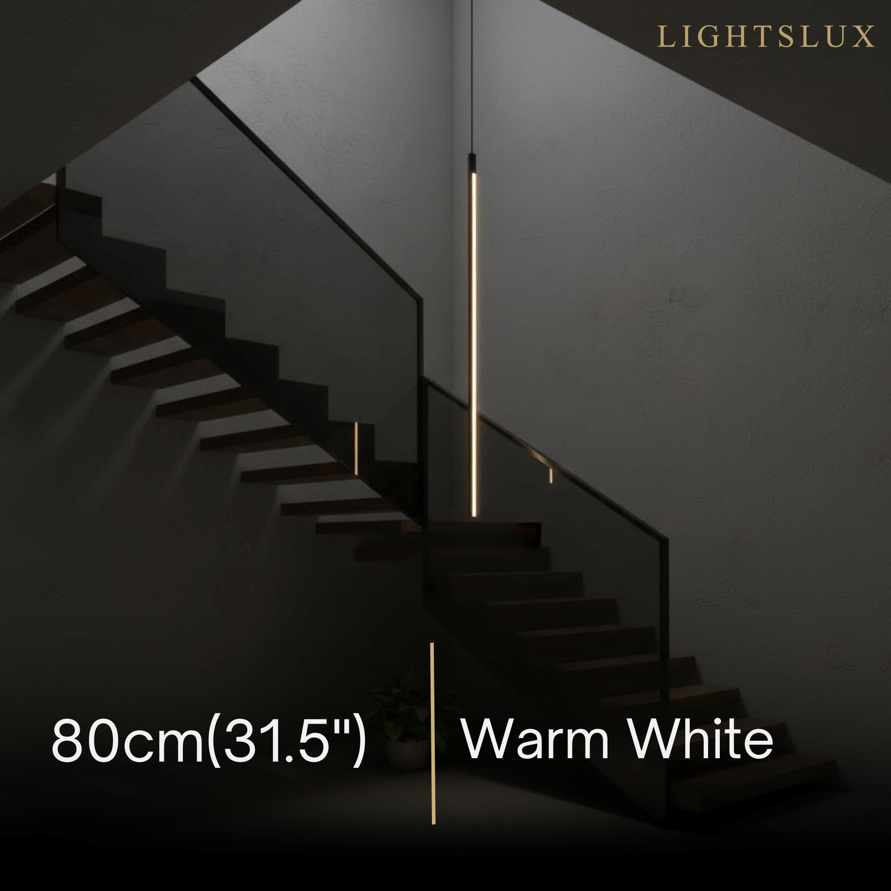 Arcato Minimalist Linear Pendant Light Black Metal Lamp for Bedroom