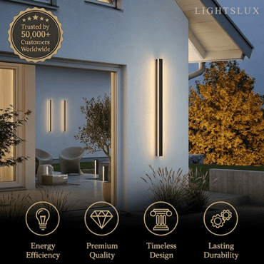 Arcato Minimalist Wall Lamp – Waterproof Linear for Outdoor