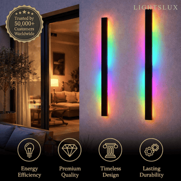 Arcato Minimalist Wall Lamp – Waterproof Linear for Outdoor（RGB）