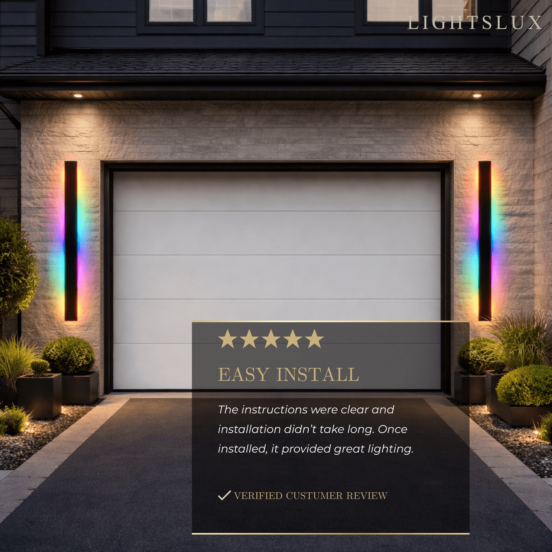 Arcato Minimalist Wall Lamp – Waterproof Linear for Outdoor（RGB）
