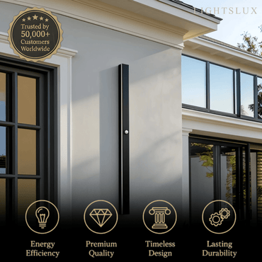 Minimalist Linear Black Outdoor Wall Lamp Sensor