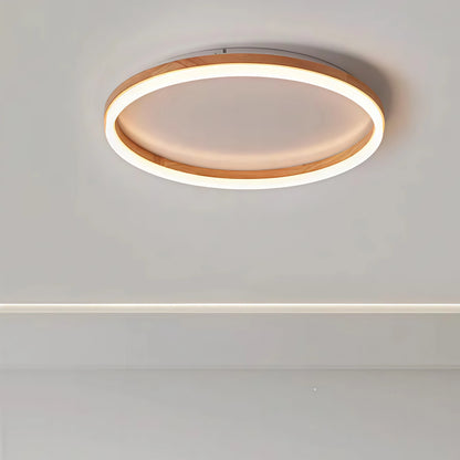 Zenno Minimalist Ring Dimmbare Deckenleuchte zur Wandmontage – Holz &amp; Acryl fürs Schlafzimmer