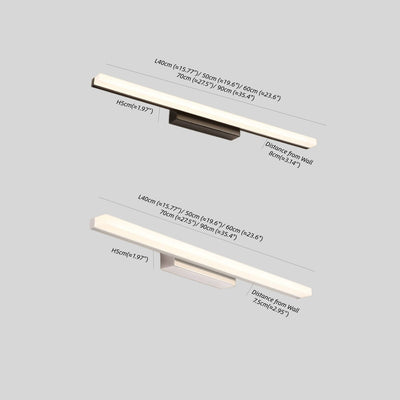 Arcato Minimalistische lineare Wandleuchte für Badezimmer – IP44 Metall in Schwarz/Chrom