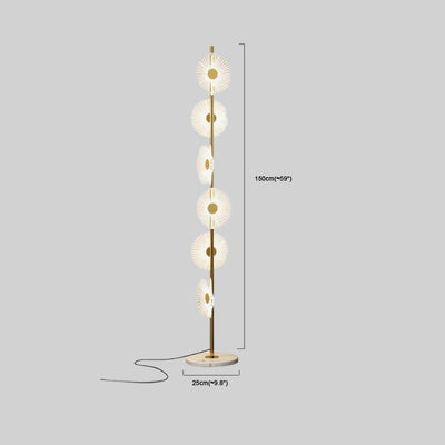 Art Deco Gold Radiating Floor Lamp Dimension