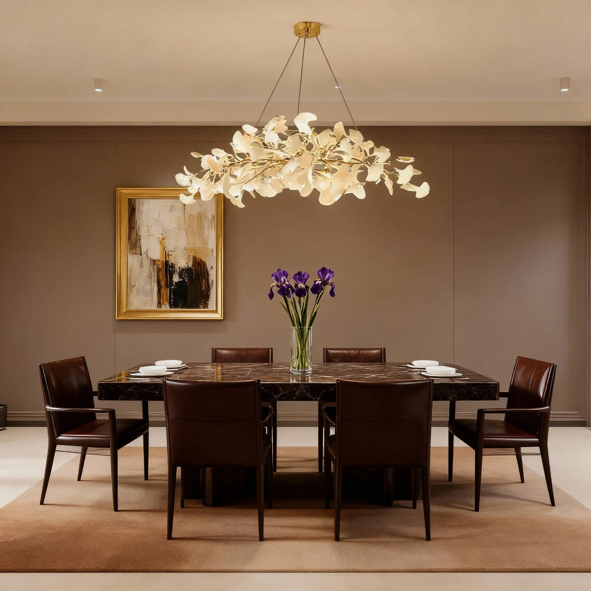 Art Deco White Chandelier – Metal