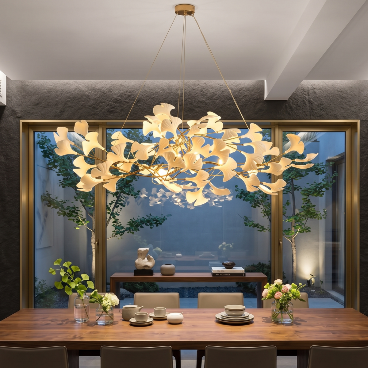 Leaf_Chandelier_White_or_Gold_Ceramic_Design_for_Dining_Room