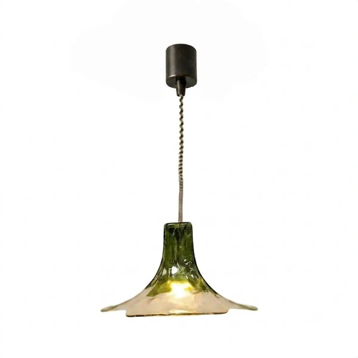 Vetro Art Deco Flared Glass Pendant Light -- Green/Grey/White for Dining Room
