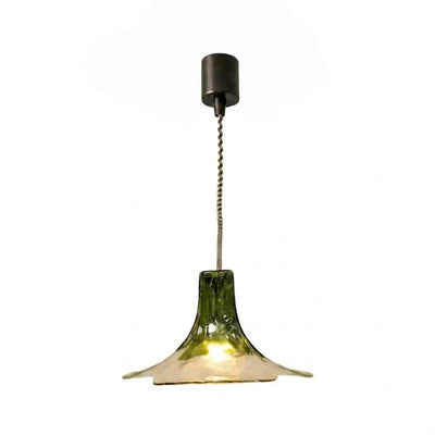 Vetro Art Deco Flared Glass Pendant Light -- Green/Grey/White for Dining Room