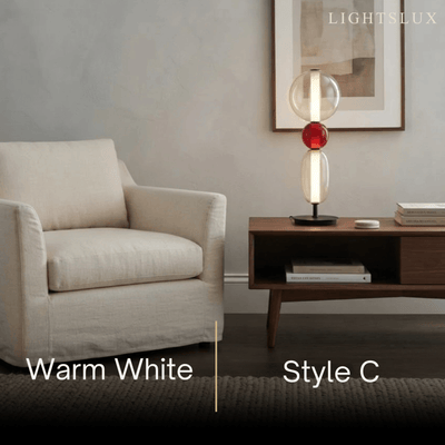 Vetro Art Deco Glass Table Lamp -- Hand-Blown Crystal LED for Room