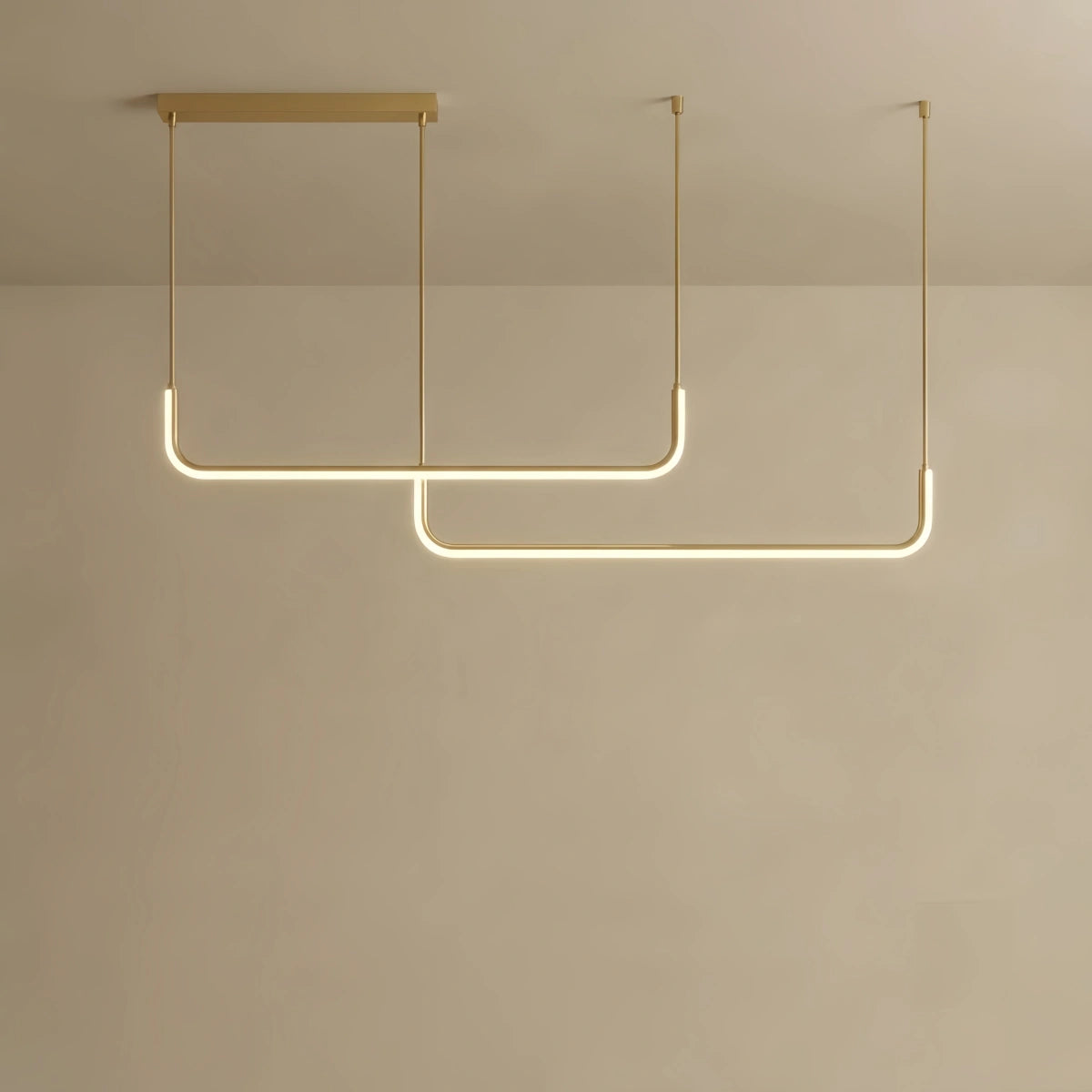 Arcato Minimalist Linear Pendant Light – Black/Gold Metal/Acrylic 