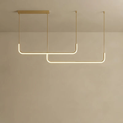 Arcato Minimalist Linear Pendant Light – Black/Gold Metal/Acrylic 