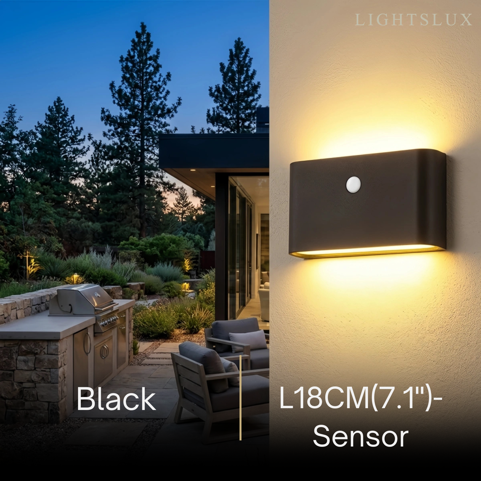 Irondale Minimalist Rectangular Outdoor Wall Lamp