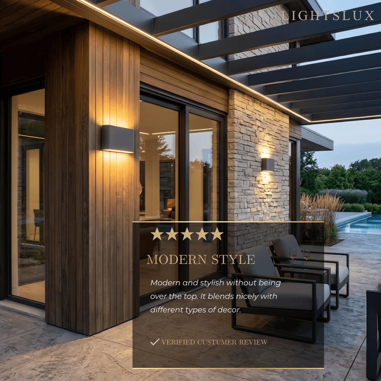 Irondale Minimalist Rectangular Outdoor Wall Lamp