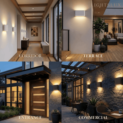 Irondale Minimalist Rectangular Outdoor Wall Lamp