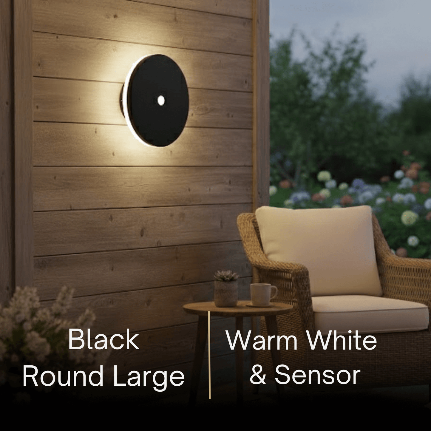 Solara Minimalist LED Outdoor Wall Lamp – Black/White Round/Square Porch Sensor Light