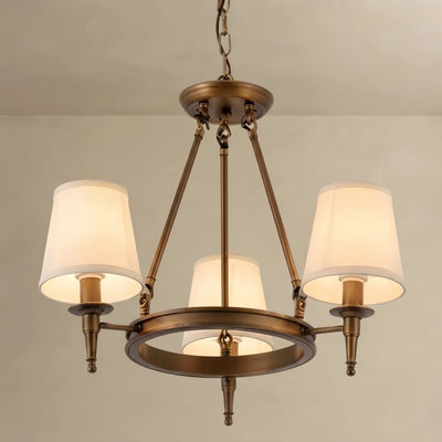  Chandelier - Copper Ring Metal Frame with Fabric for Dining Room