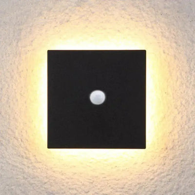 Solara Minimalist LED Outdoor Wall Lamp – Black/White Round/Square Porch Sensor Light