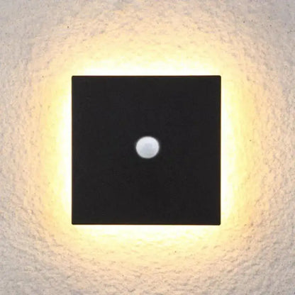 Solara Minimalist LED Outdoor Wall Lamp – Black/White Round/Square Porch Sensor Light