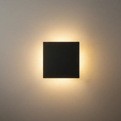 Solara Minimalist LED Outdoor Wall Lamp – Black/White Round/Square Porch Sensor Light