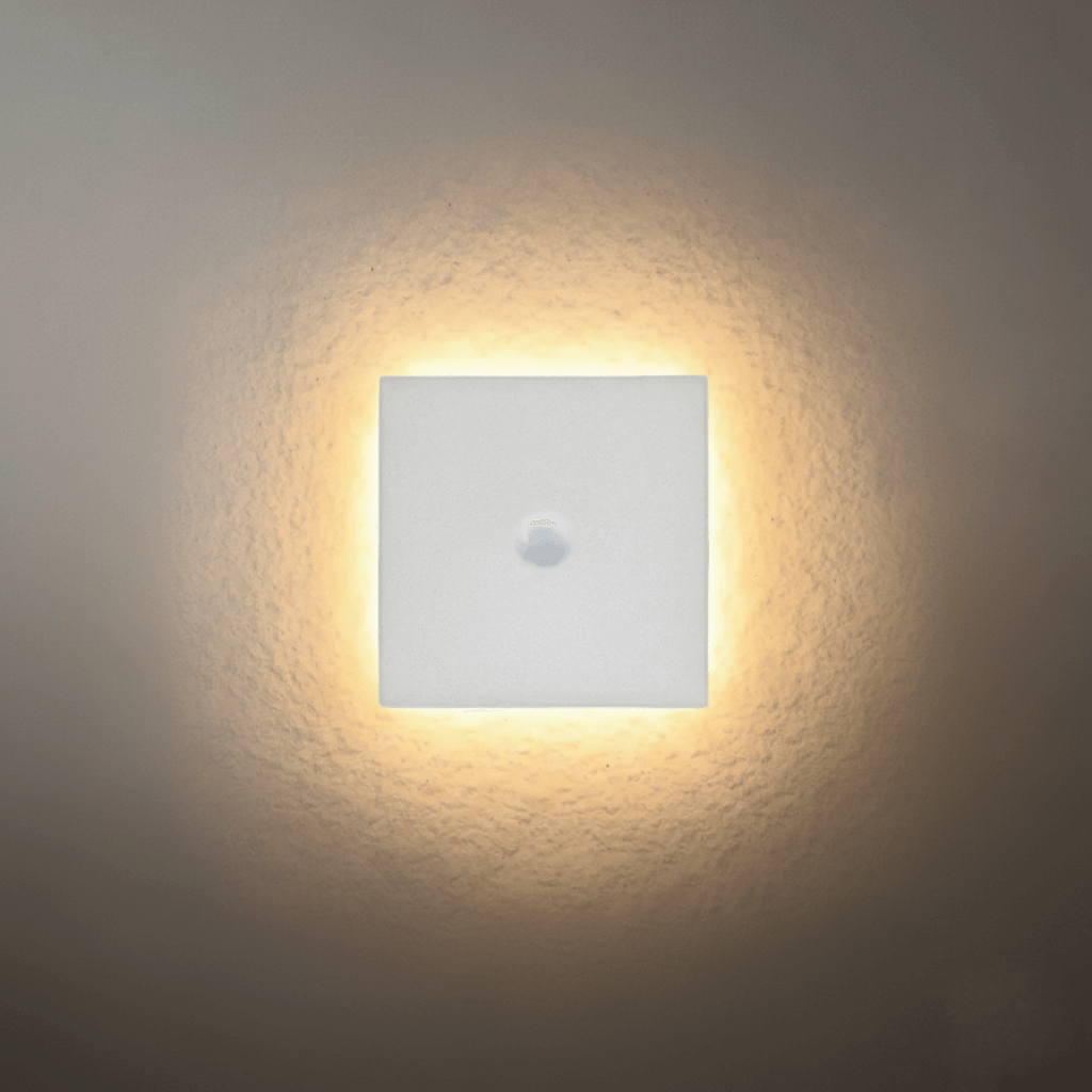 Solara Minimalist LED Outdoor Wall Lamp – Black/White Round/Square Porch Sensor Light