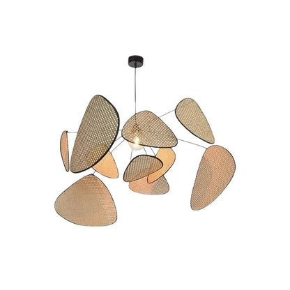 Art Deco Designer Rattan Chandelier