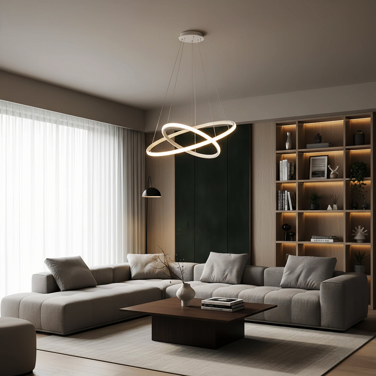 Velora Modern Metal Ring Pendant Light –  Fixture for Living