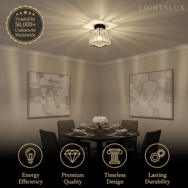 Vetro Modern Ceiling Lamp Metal/Crystal Desig