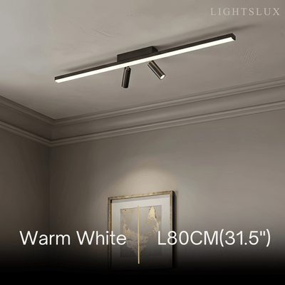 Arcato Minimalistische lineare Deckenleuchte – Schwarze Metallleuchte für Wohn-/Schlafzimmer