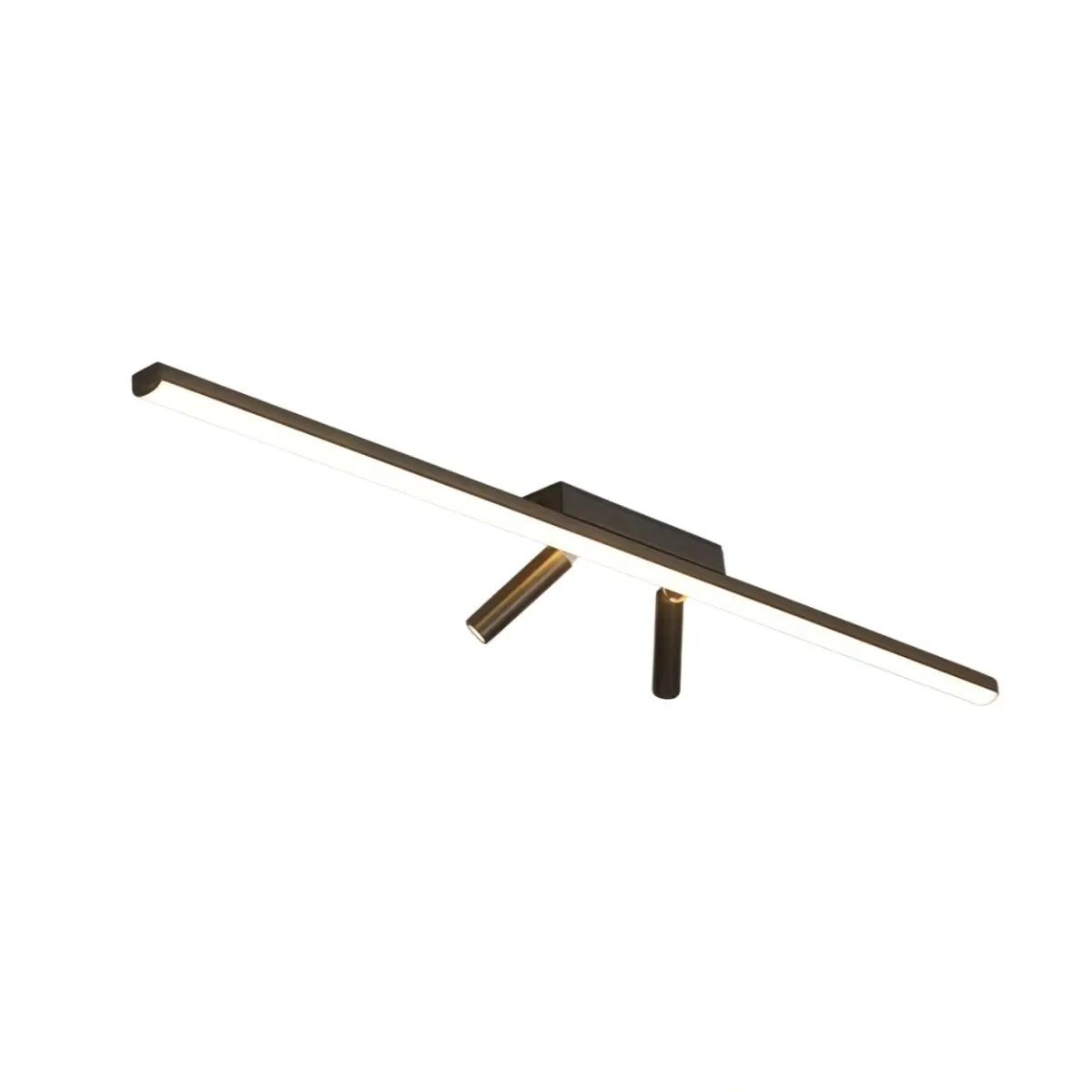 Arcato Minimalistische lineare Deckenleuchte – Schwarze Metallleuchte für Wohn-/Schlafzimmer