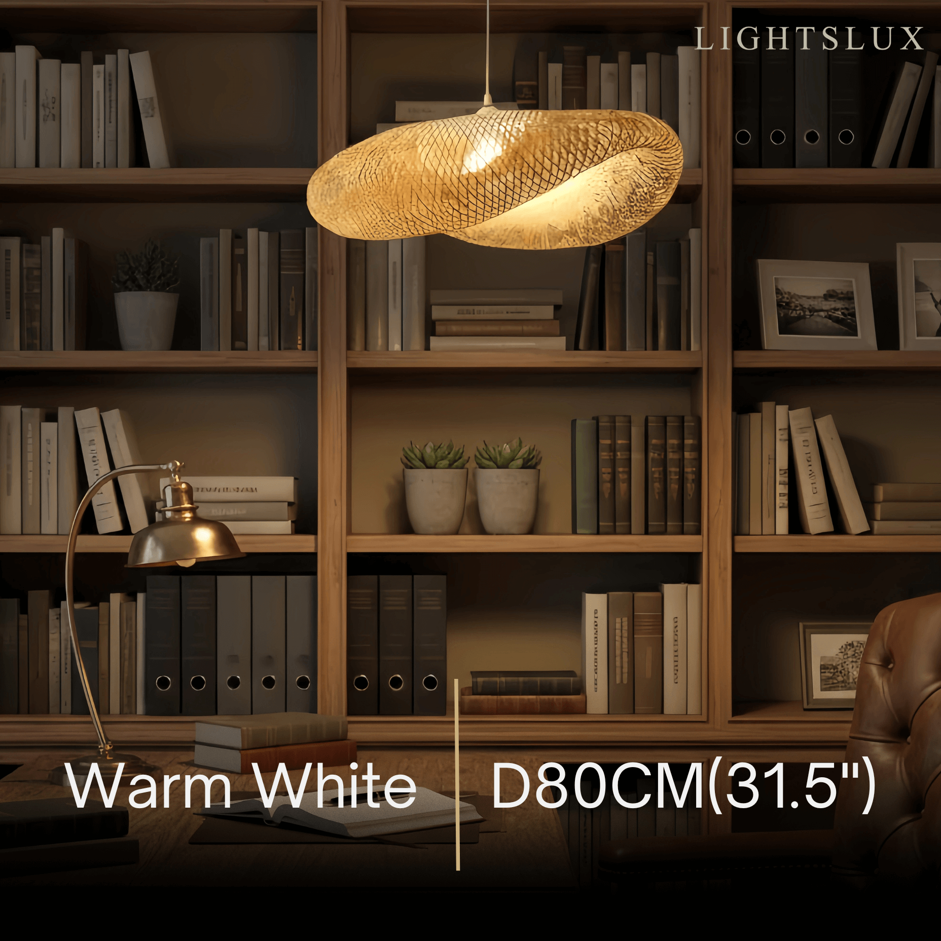 Bamburo Natural Bamboo Pendant Light – Irregular Wood Design for Dining Room