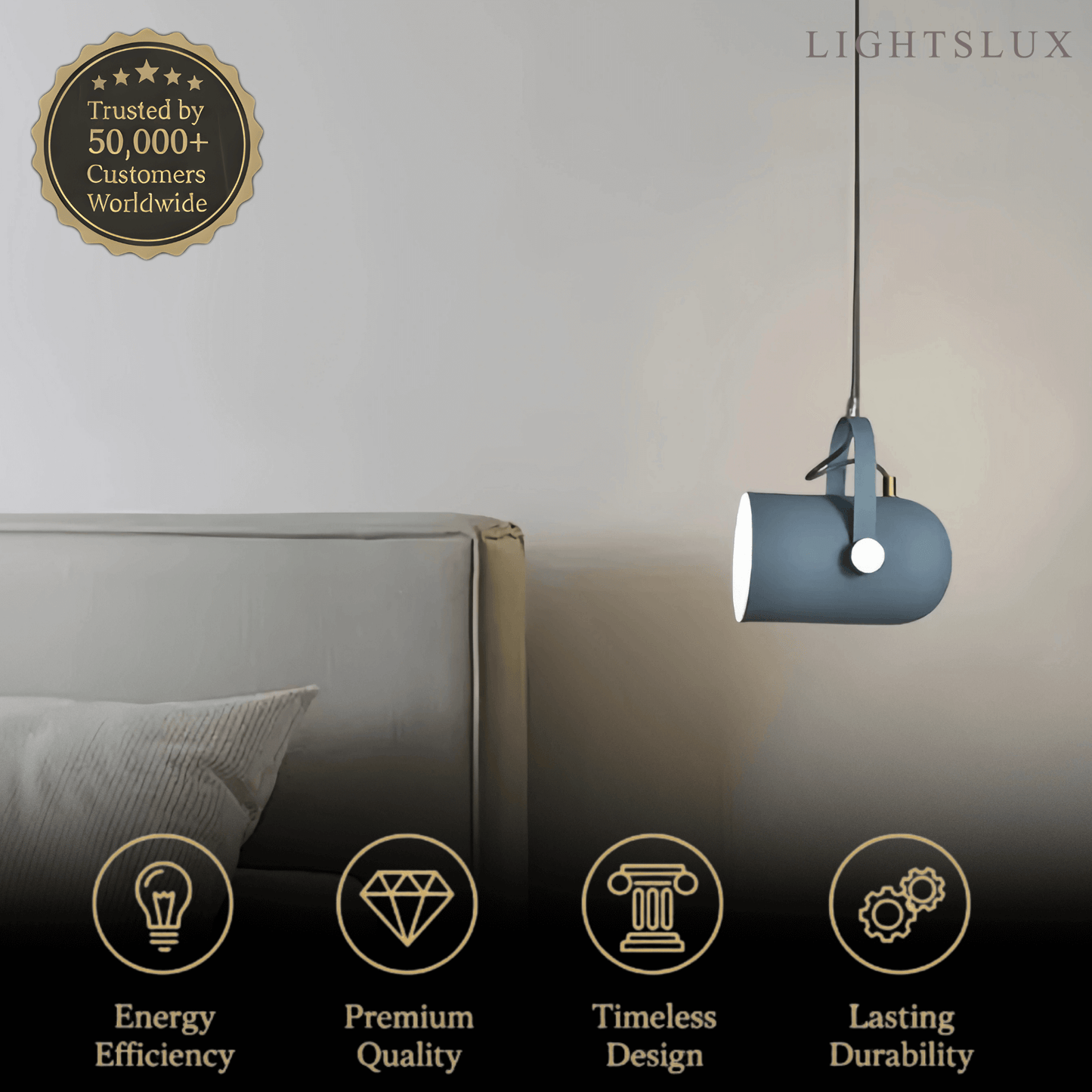 Morandia Modern Pendant Light – Angle-Adjustable Metal Fixture for Bedroom