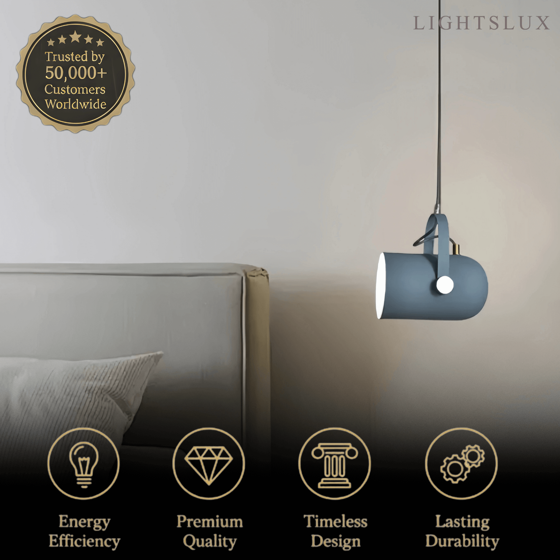 Morandia Modern Pendant Light – Angle-Adjustable Metal Fixture for Bedroom