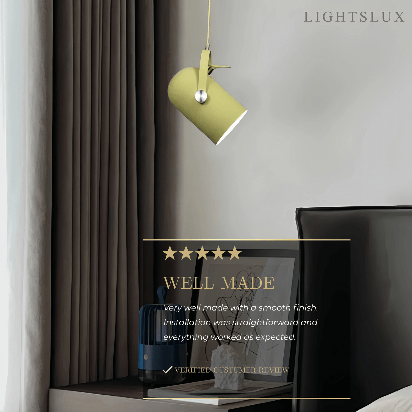 Morandia Modern Pendant Light – Angle-Adjustable Metal Fixture for Bedroom