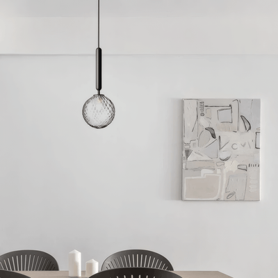 Modern Gold Pendant Light – Globular Glass/Metal Fixture