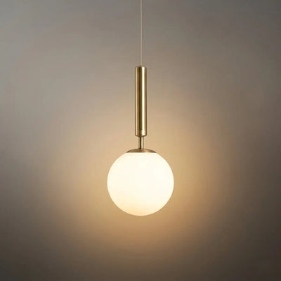 Modern Gold Pendant Light – Globular Glass/Metal Fixture