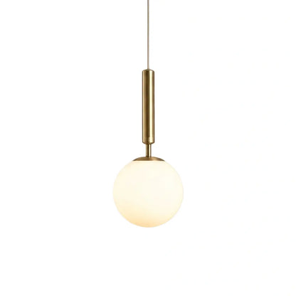 Modern Gold Pendant Light – Globular Glass/Metal Fixture