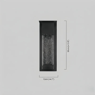 Arcato Moderne rechteckige Außenwandleuchte – Schwarzes Metall/Acryl für die Terrasse
